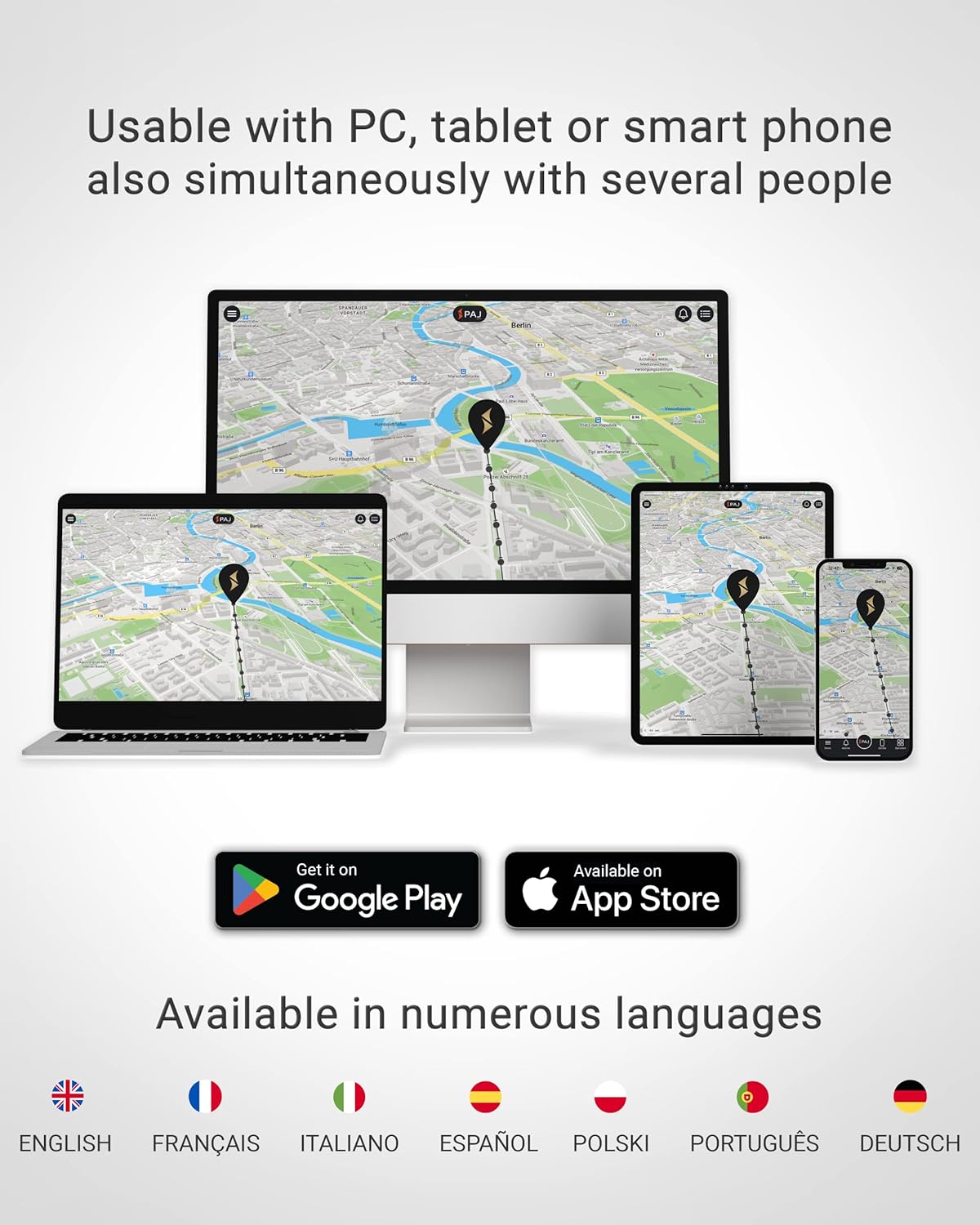 PAJ Allround Finder 4G - Real-Time GPS Tracking for Cars, Motorcycles, Kids & Seniors - SOS Button, Voice Messages & Up to 40-Day Battery for Safety & Security