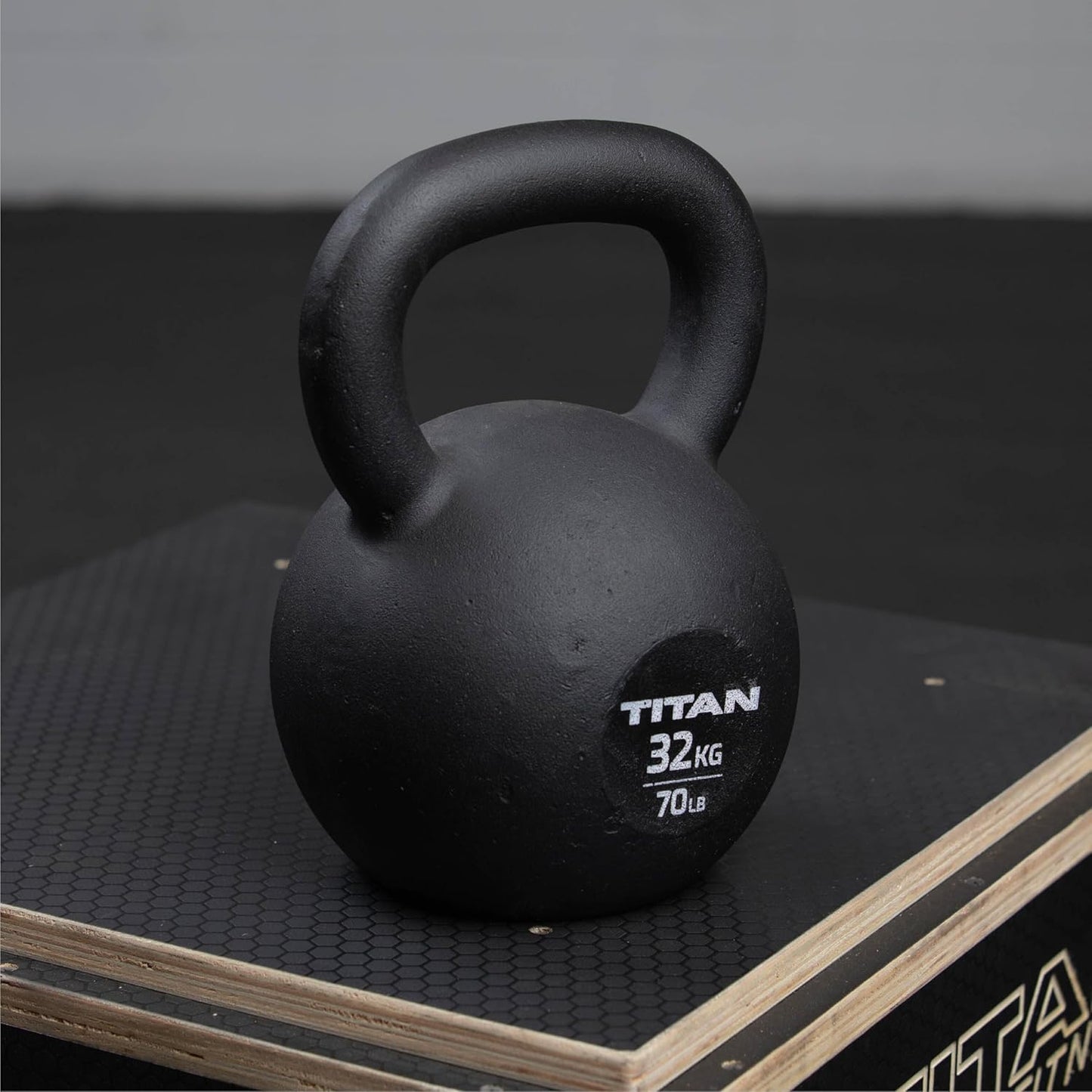 Titan Fitness Cast Iron Kettlebell, Single Piece Casting, KG and LB Markings, Full Body Workout