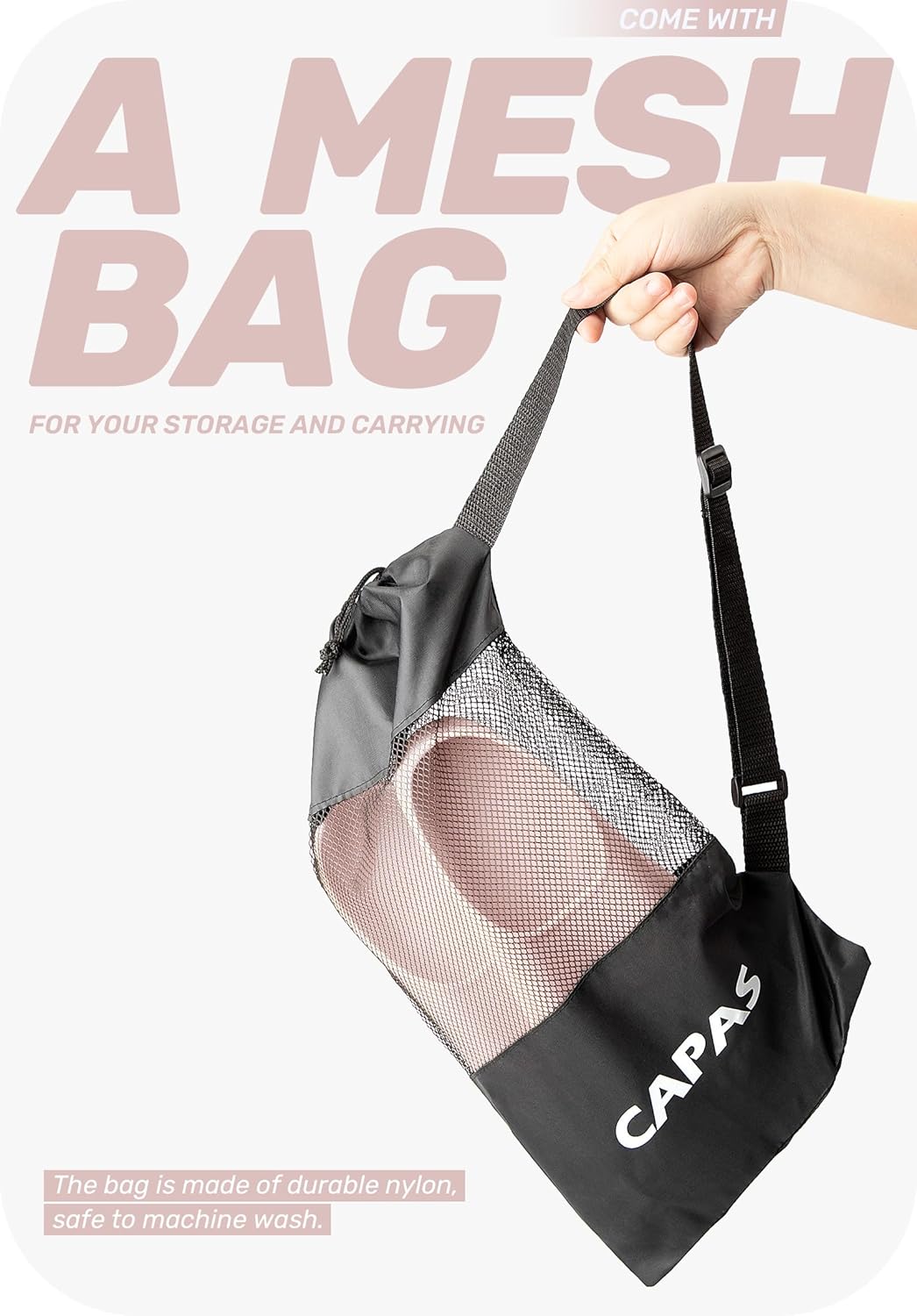 CAPAS Swim Training Fins Comfortable Silicone Lap Swimming Short Blade Floating Flippers with Mesh Bag for Adult Men Women Build Leg Strength