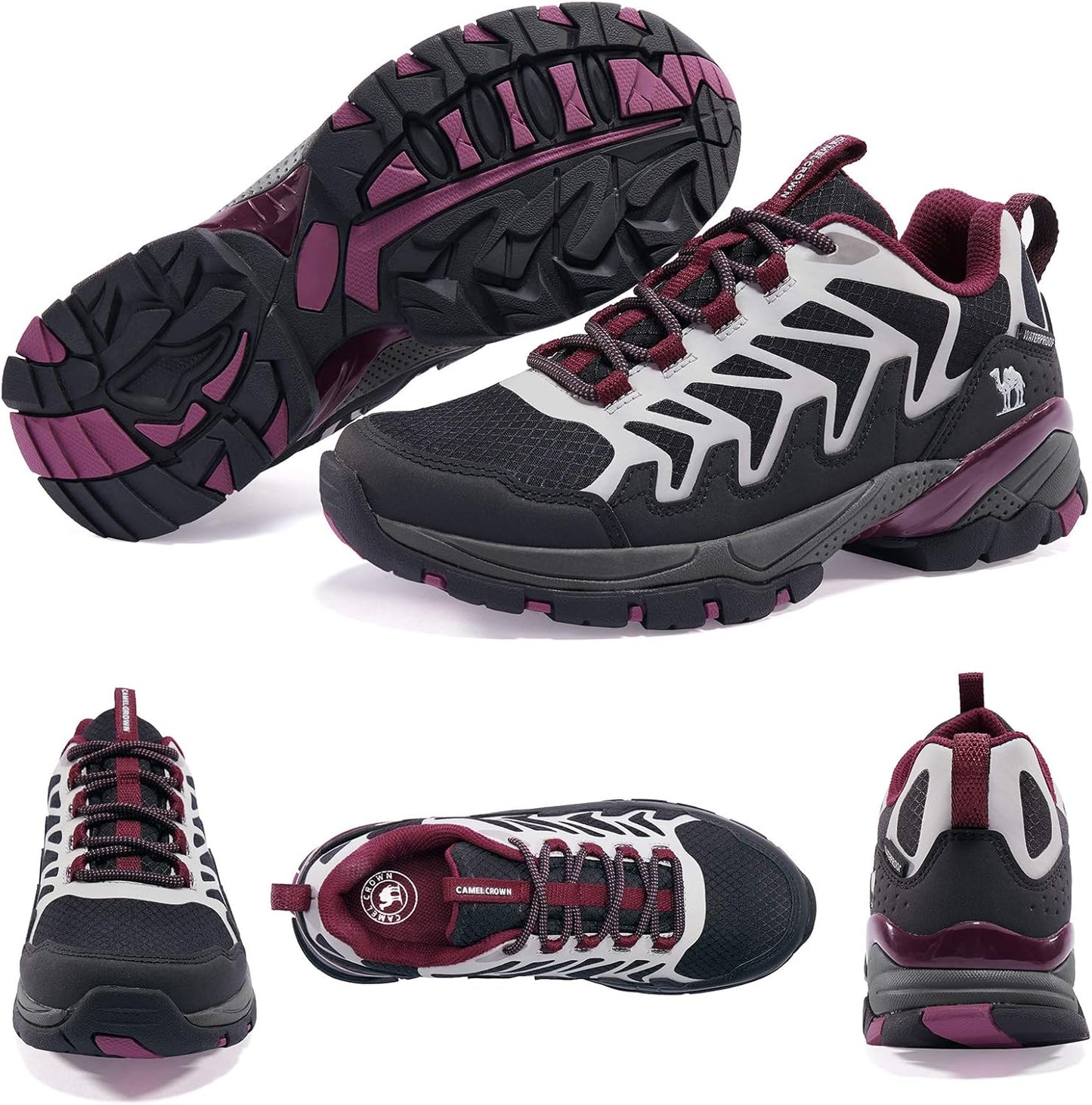 CAMELSPORTS Women's Hiking Shoes Waterproof Lightweight Trail Running Shoes Non-Slip Breathable Outdoor Sneakers for Trekking Walking