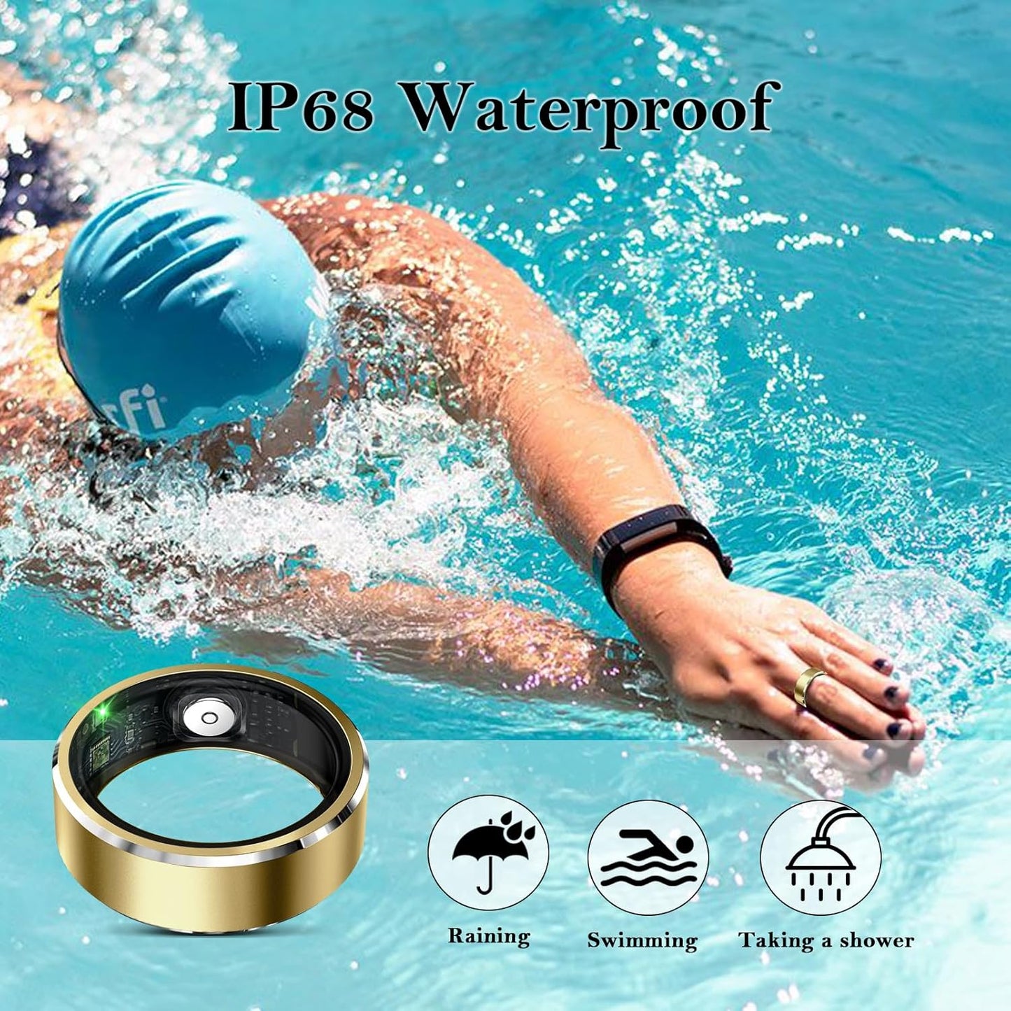 Smart Ring for Women Men-Wearable Fitness Tracker with Sleep Tracking Heart Rate Healthy Monitor Ring Activity Monitoring Steps Calories