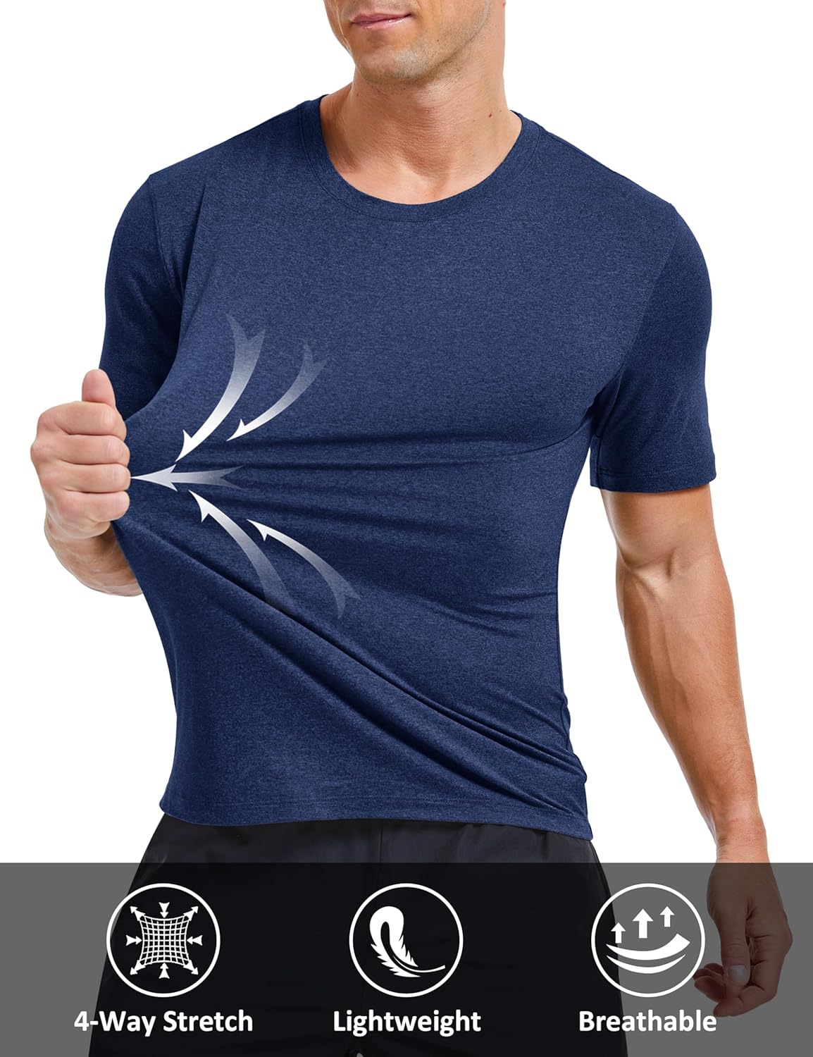 MAGCOMSEN Men's Dry Fit Workout Shirts Short Sleeve Tee Shirts Moisture Wicking Athletic Running Performence Tshirts