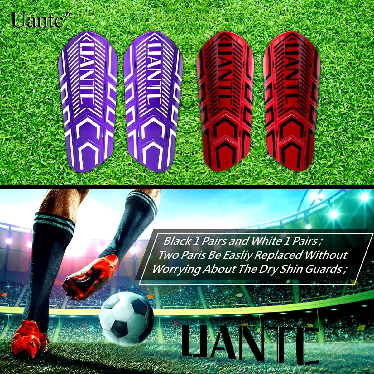 Shin Guards - Soccer Shin Guards with Cushion Protection for Kids/Adults