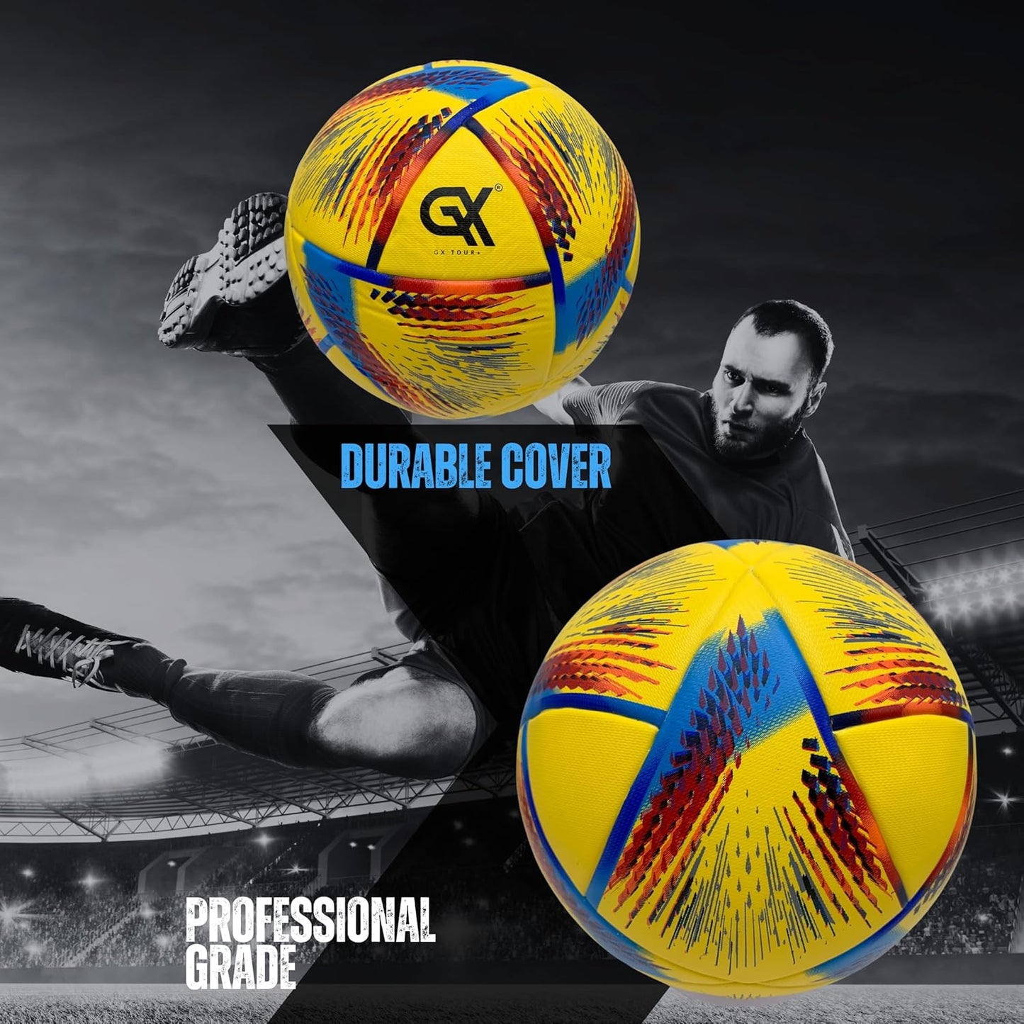 Thermo Bonded Polyurethane Soccer Ball Size 5 – Professional Grade PU Material, USA Quality Outdoor Sports, Premium Size 5 Soccer Ball for Training & Competitive Matches