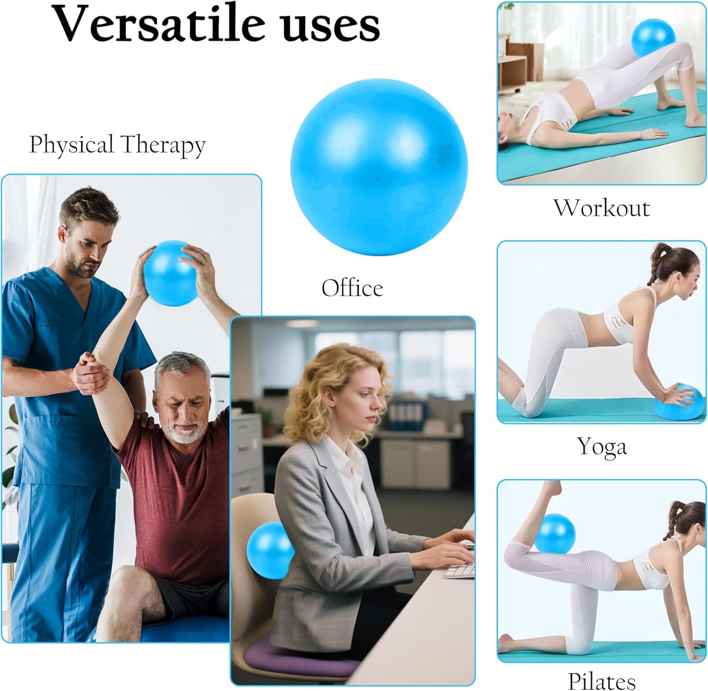 Pilates Ring Set – Magic Circle with Dual Padded Handles, Mini Exercise Ball & 5 Resistance Bands | Pilates Kit for Women | Home Workout Equipment for Full-Body Training & Fitness Set