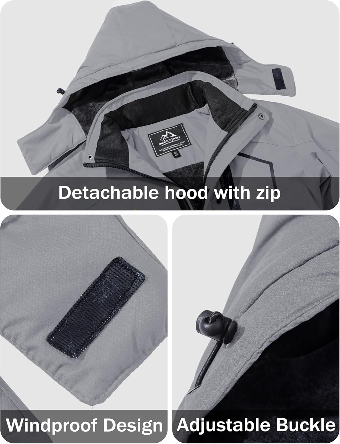 MAGCOMSEN Men's Winter Coats Water Resistant Ski Snow Jacket Warm Fleece Jacket Parka Raincoats With Multi-Pockets