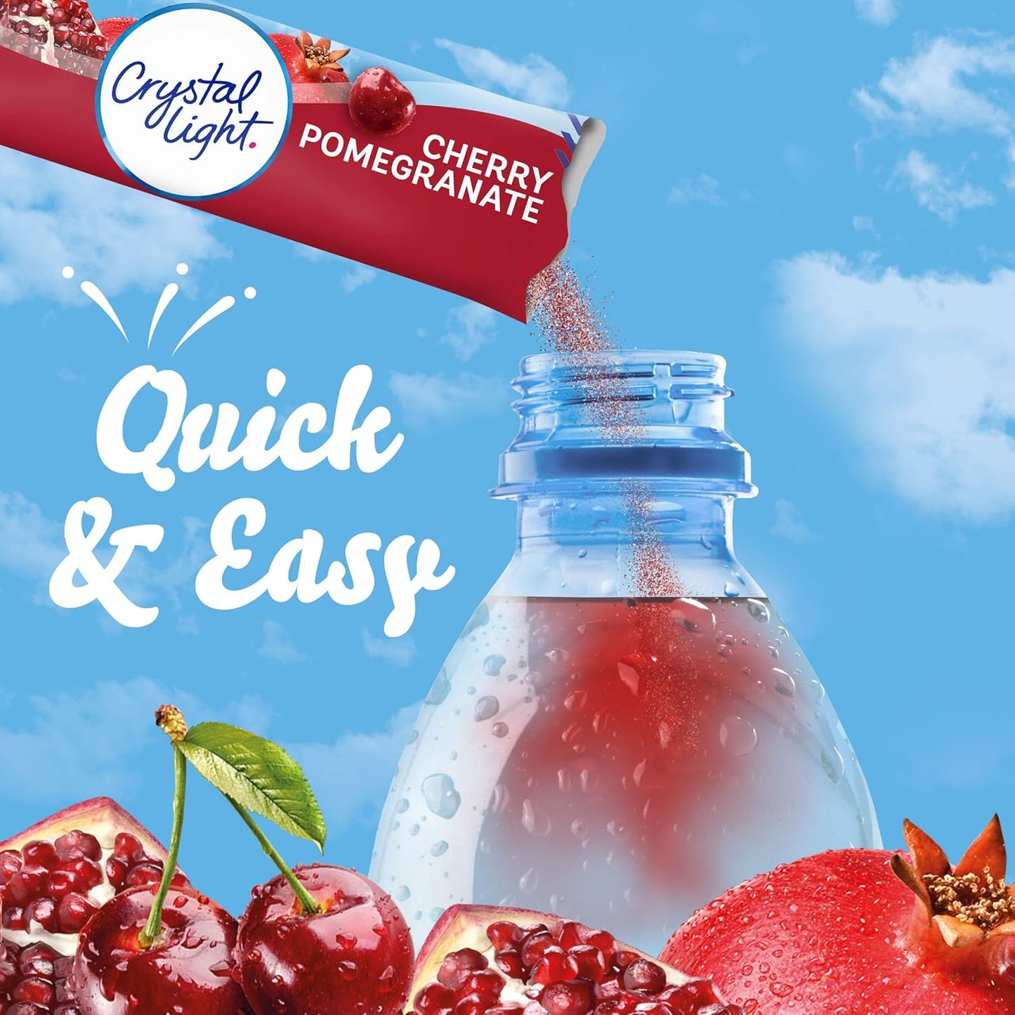 Crystal Light Cherry Pomegranate Naturally Flavored with other natural flavor Powdered Drink Mix, 120 ct Pack, 12 Boxes of 10 On-the-Go-Packets