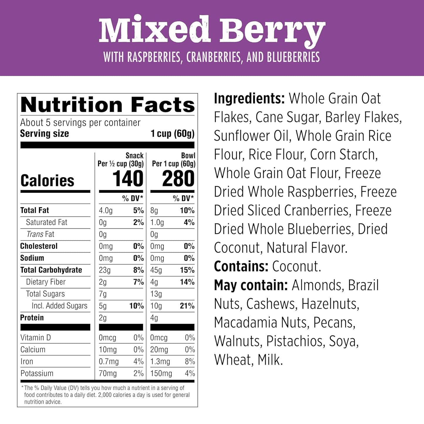 Jordans Slow Baked Granola | Mixed Berry Granola with Raspberries, Blueberries and Cranberries | non-GMO, No Artificial Flavors, Colors, or Preservatives | Better for You Snacks for Adults & Kids | 11.4 oz (Pack of 3)