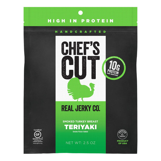 Chef's Cut Real Turkey Jerky, Teriyaki, 2.5 Ounce