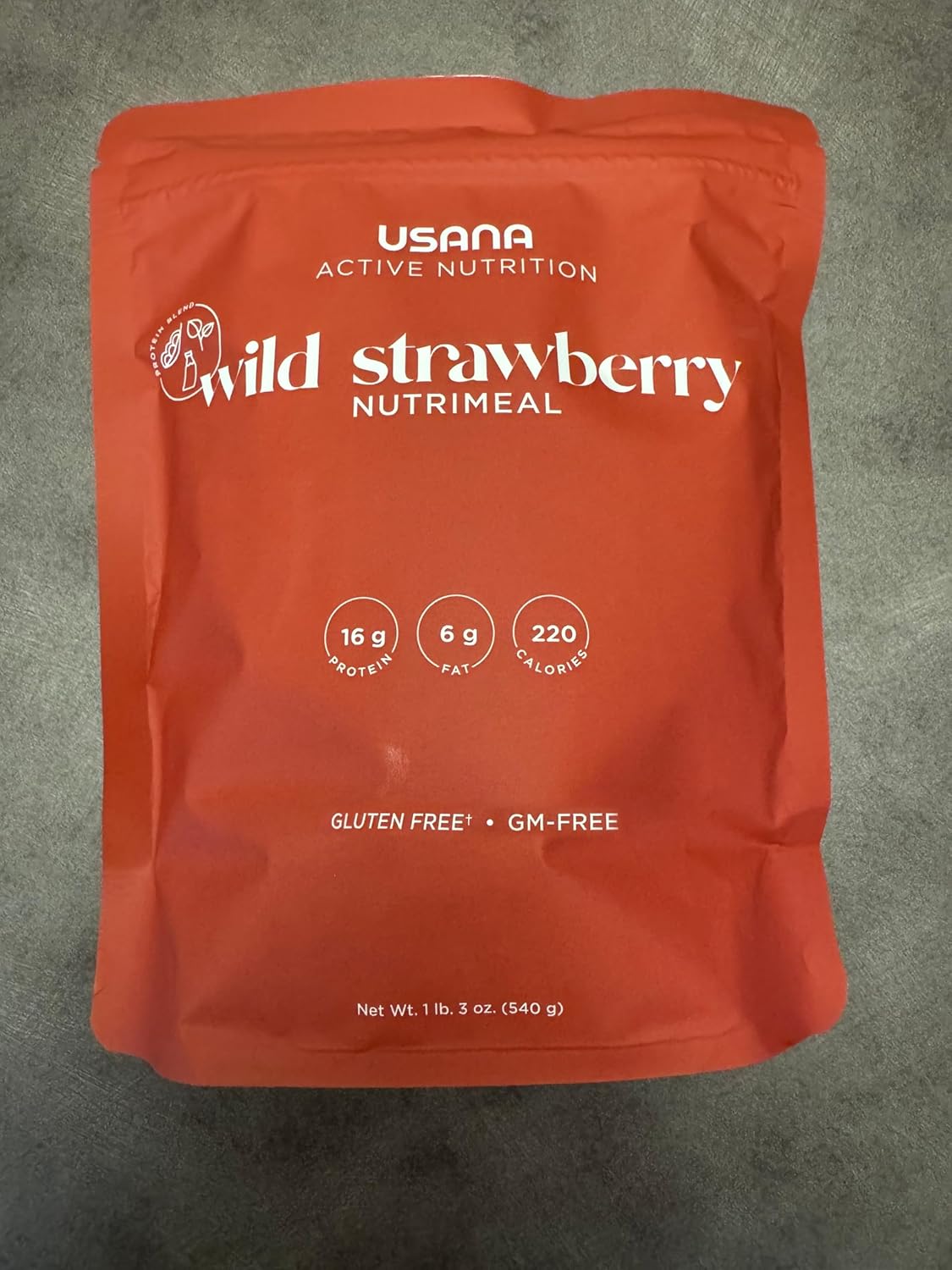 USANA Nutrimeal Meal Replacement Shake - Wild Strawberry - NON-GMO - Gluten Free - Low Glycemic - 540 Grams - 9 Servings