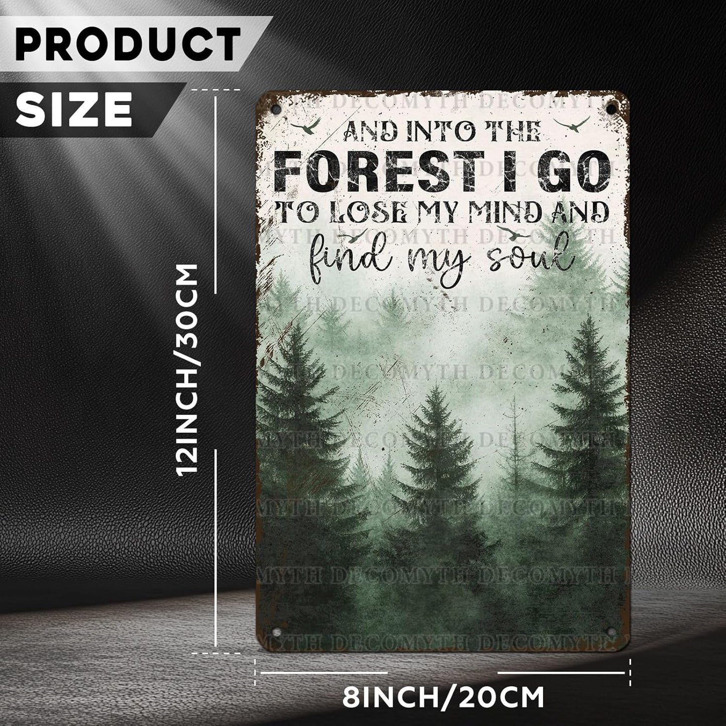 Vintage Sign And Into The Forest I Go to Lose My Mind and Find My Soul Hiking Girl Retro Metal Tin Sign for Home Coffee Wall Decor 12 * 8inch