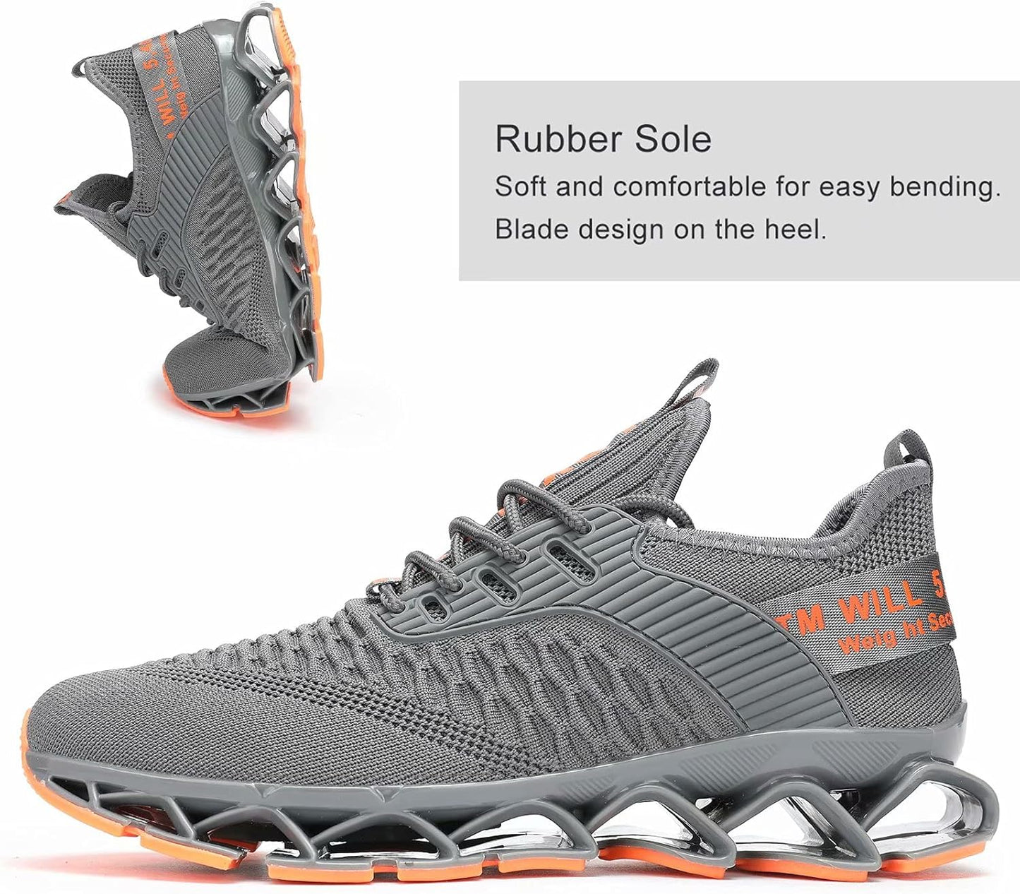 Vooncosir Men's Fashion Sneakers Breathable Mesh Running Shoes Blade Non Slip Soft Sole Casual Athletic Walking Shoes