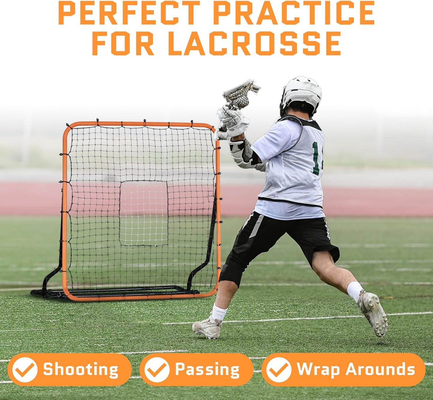 Volleyball Rebounder Net, Soccer Rebounder, Lacrosse Rebounder, Baseball Rebounder Net | Improve Pitching and Fielding Training, Spiking, Passing and Shooting Skills