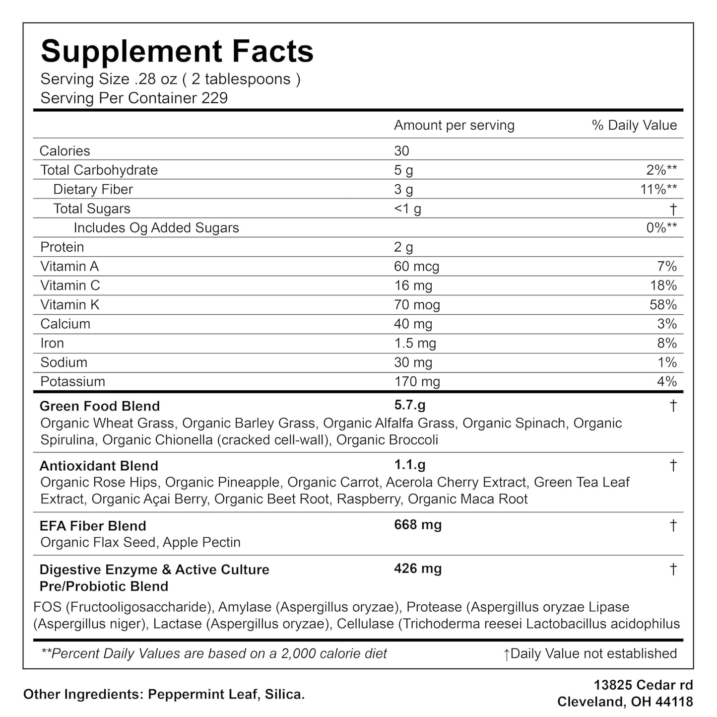 Super Greens Powder Superfood Organic, 229 Servings Digestive Enzymes, Probiotics & Vitamins Vegetables (Wheatgrass, Spirulina & more), Fruits, 4 Pounds(64oz).