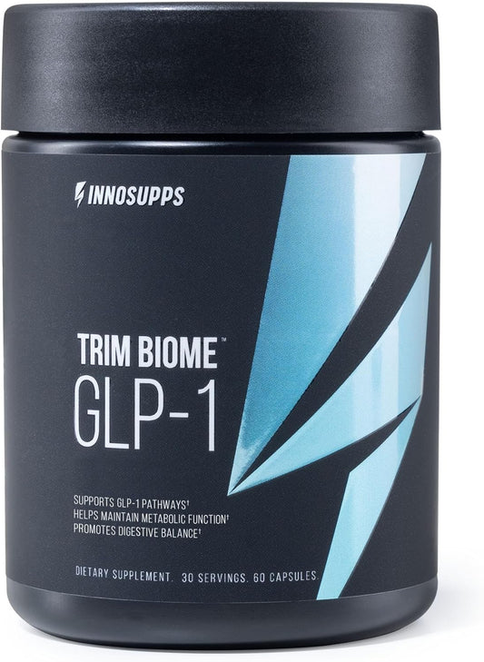 InnoSupps Trim Biome™ GLP-1 | Gut Health + Metabolic Support* | Prebiotic + Probiotic + Postbiotic | Akkermansia + Berberine | 60 Capsules. 30 Servings