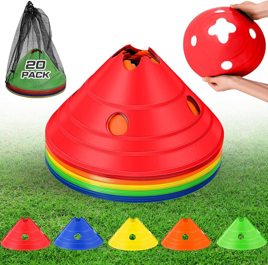 ShinyRelief Jumbo Disc Cones Jumbo Soccer Cones with Mesh Bag Giant Large Agility for Soccer Training Adult Sports