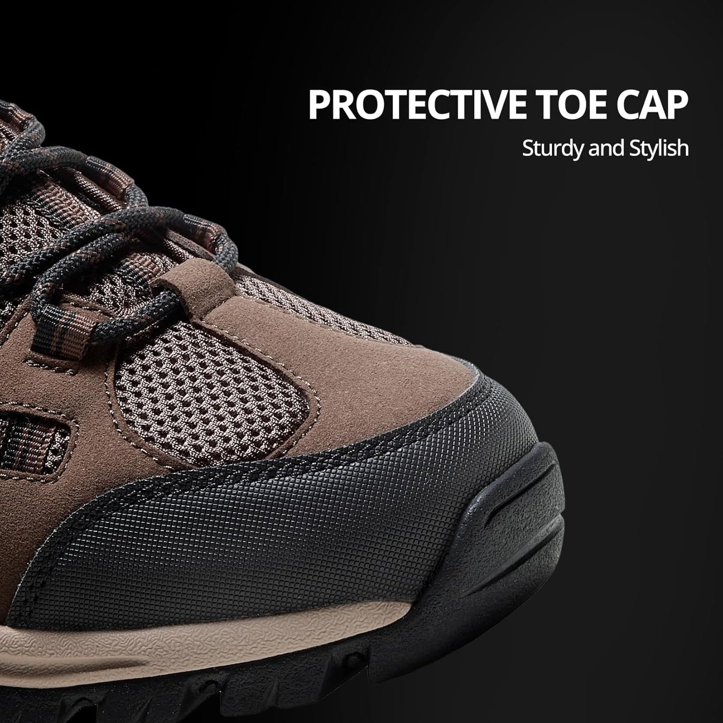 CAMELSPORTS Mens Hiking Shoes Walking Shoes for Men Outdoor Leather Mesh Lightweight Trail Sneakers