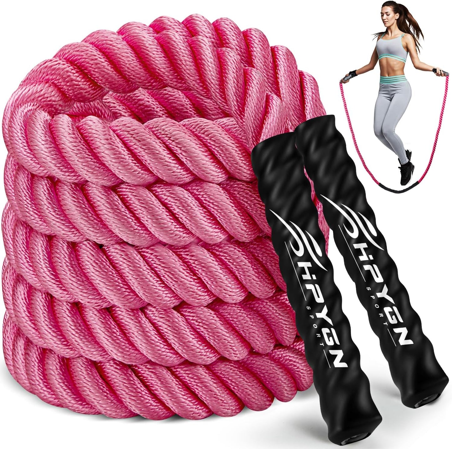 HPYGN Jump Rope, Weighted Jump Rope for Men women, 2.8lb 3.8lb 5lb Heavy Skipping Rope for Exercise, Adult Jumpropes for Home Workout, Improve Strength and Building Muscle,Total Body Workout Equipment