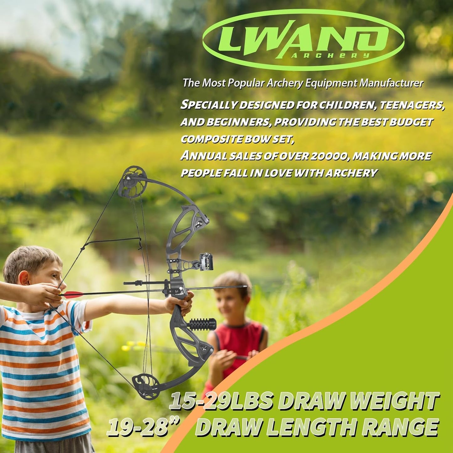 Compound Bow Archery Sets for Youth & Kids,Beginners, Right Hand Compound Bows, Draw Length 18"-27",15-30 lbs Draw Weight, 260fps, Hunting Bow Archery Arrows Set