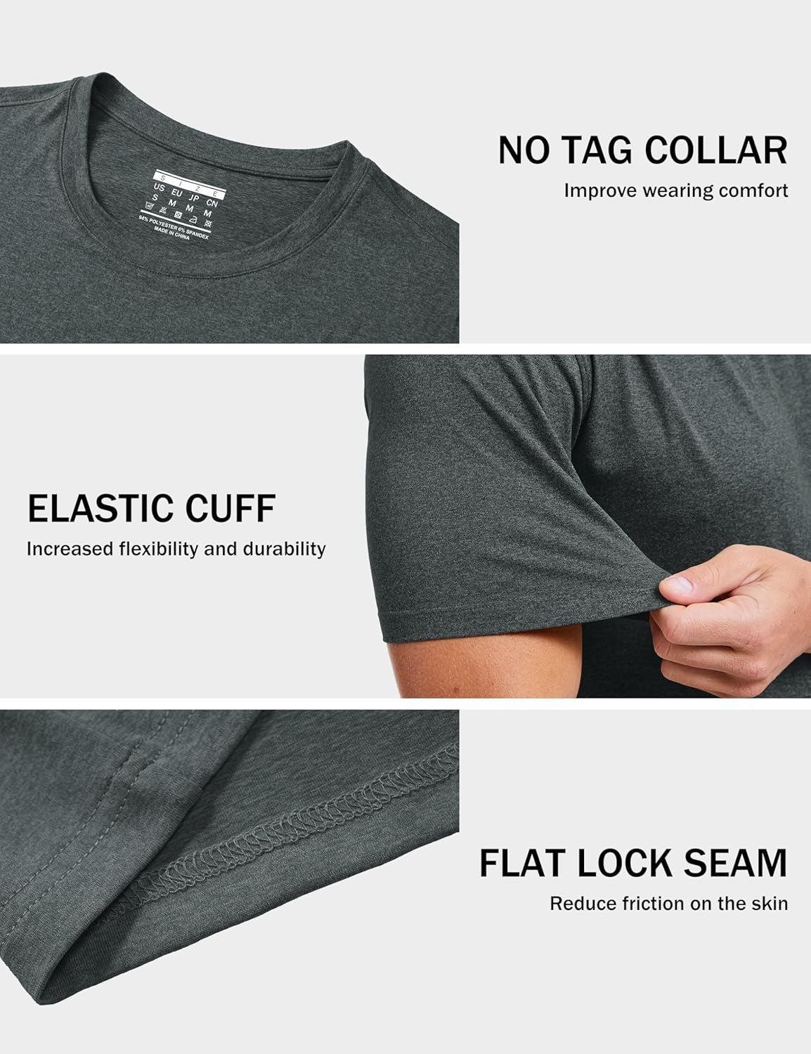 MAGCOMSEN Men's Dry Fit Workout Shirts Short Sleeve Tee Shirts Moisture Wicking Athletic Running Performence Tshirts