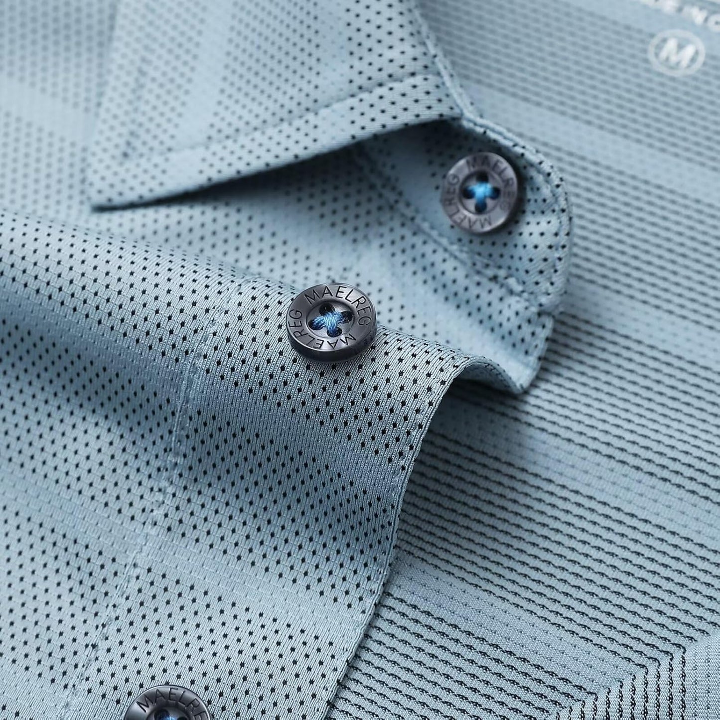 M MAELREG Golf Shirts for Men Short Sleeve Dry Fit Casual Striped Performance Moisture Wicking Collared Mens Polo Shirts