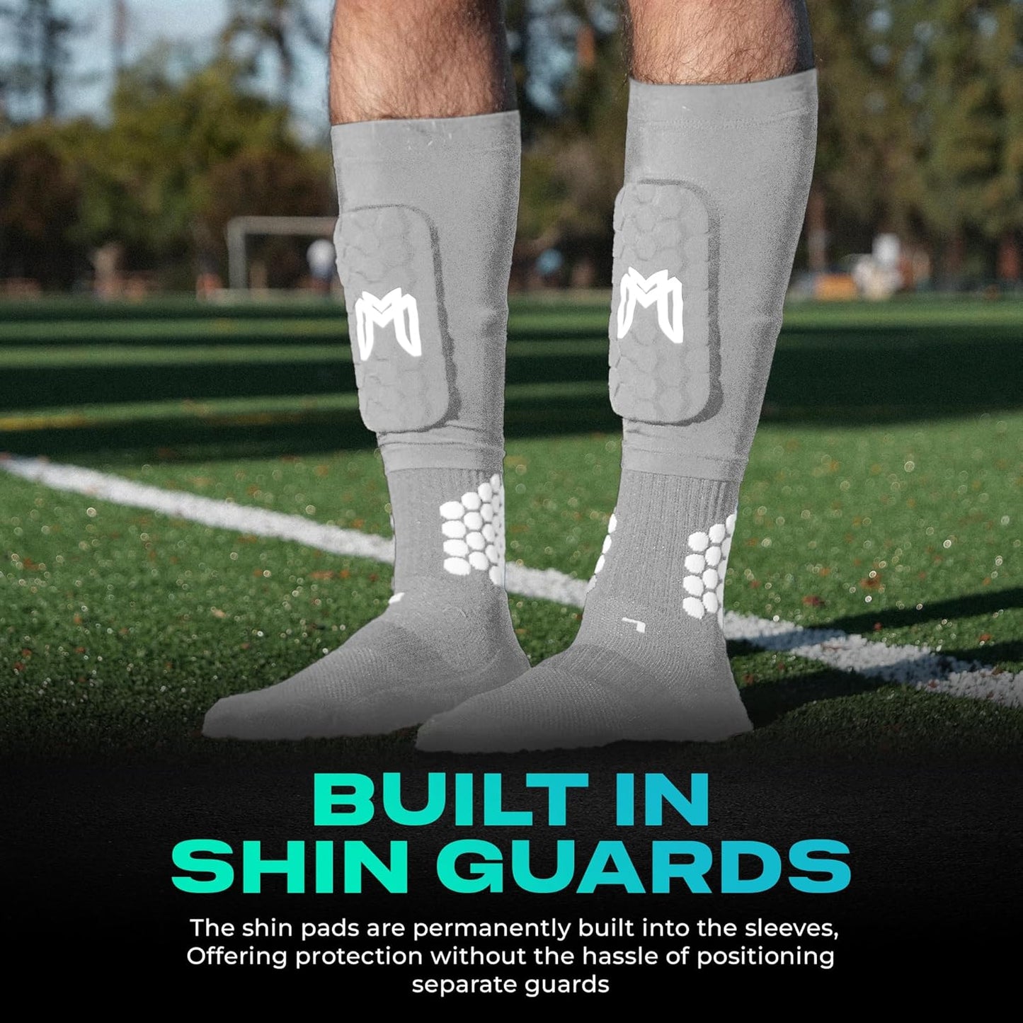 Mini Shin Guards Soccer – Built in Shin Pad Sleeves for Mens, Women, Teens - Small Shin Guards - Lightweight, Breathable Shin Defender Leg Protection