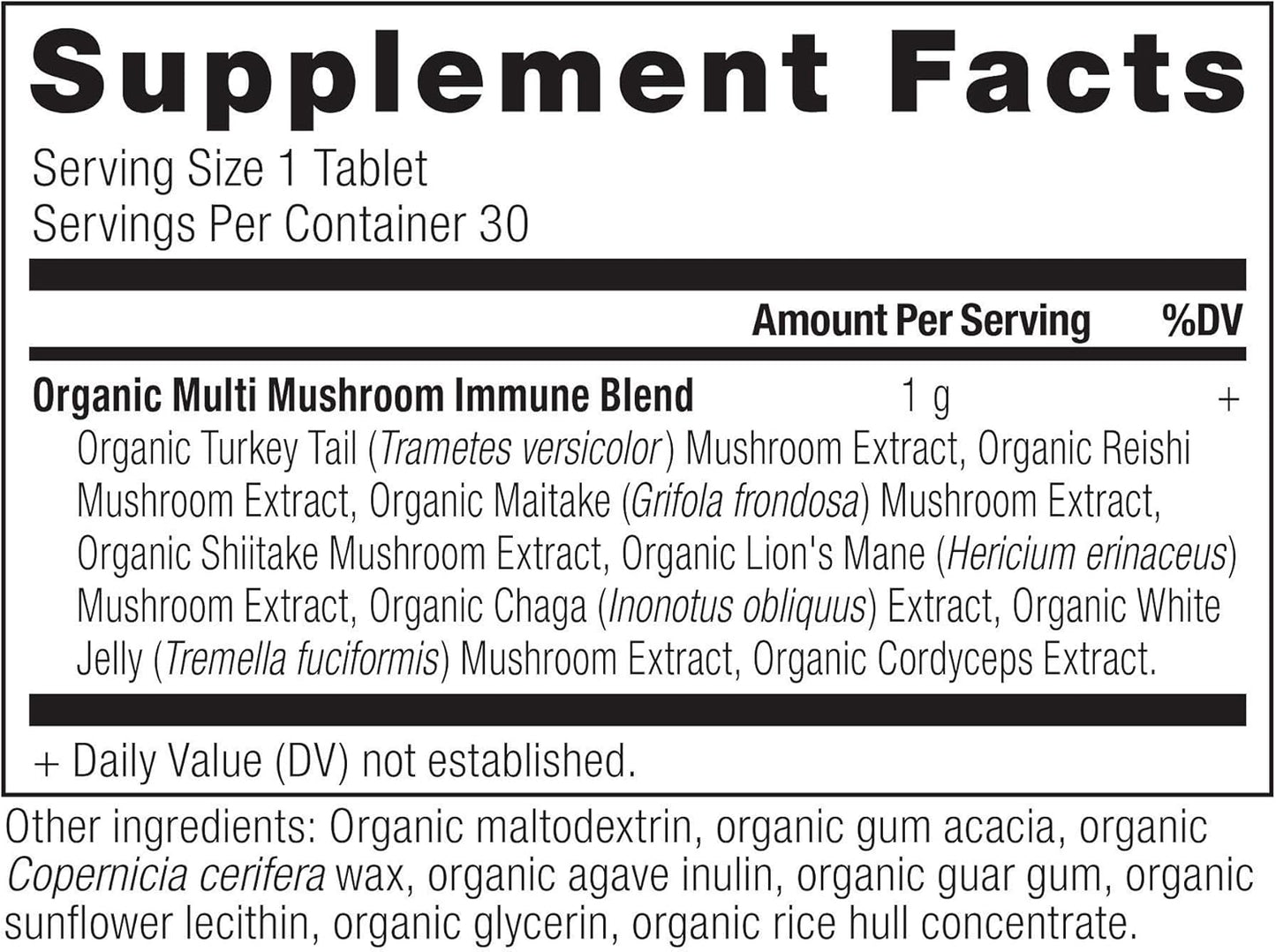 Ancient Nutrition Mushroom Supplement, Organic Multi Mushroom Immune Support Tablet, Supports Stress Response, Gluten Free, Paleo and Keto Friendly, 30 Count
