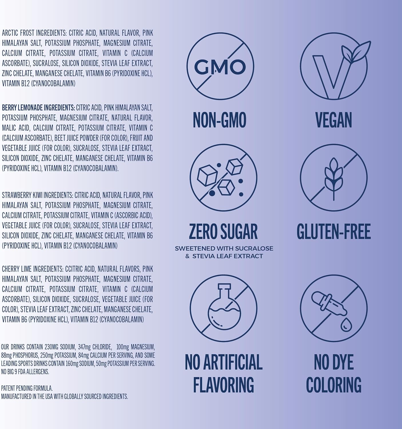 TREVI™ Sugar Free Electrolytes - Drink Mix Hydration Powder Packets - 28 Count - Favorites Variety Pack - Cherry Lime, Strawberry Kiwi, Berry Lemonade, Arctic Frost