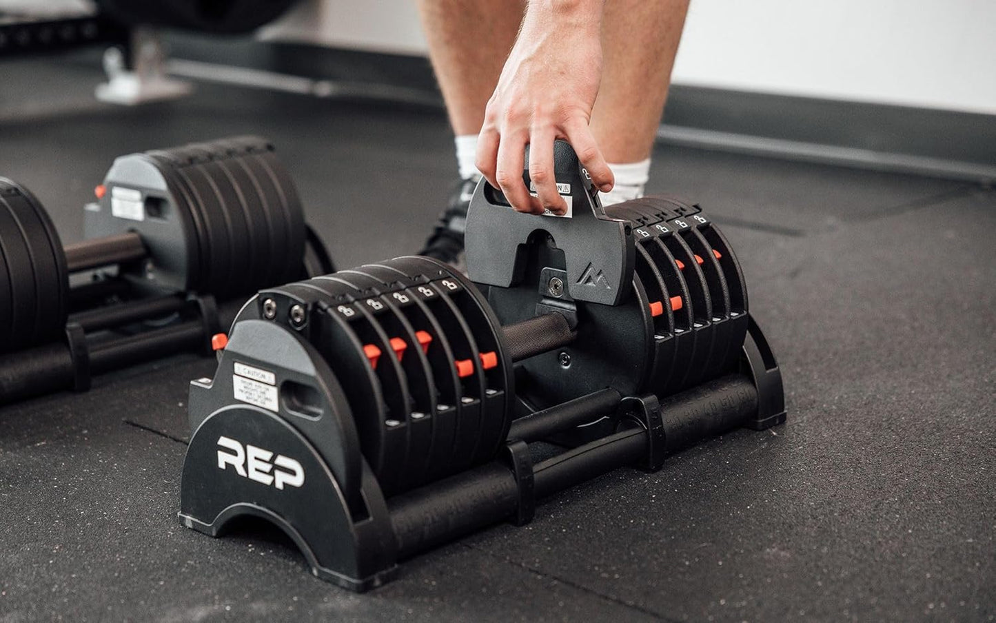 Rep Fitness Quickdraw Adjustable Dumbbells, Multiple weight ranges available including: 5-30, 5-40,5-50 and 5-60 lbs