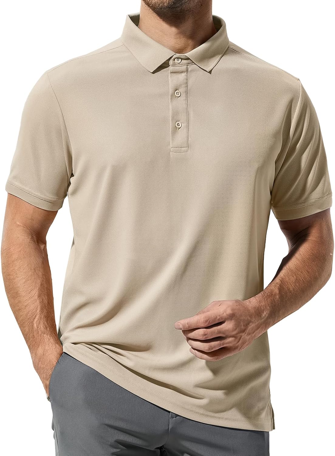 MIER Polo Shirts for Men Short Sleeve Quick Dry Polyester Collared Shirts Casual Golf Shirts, Moisture-Wicking