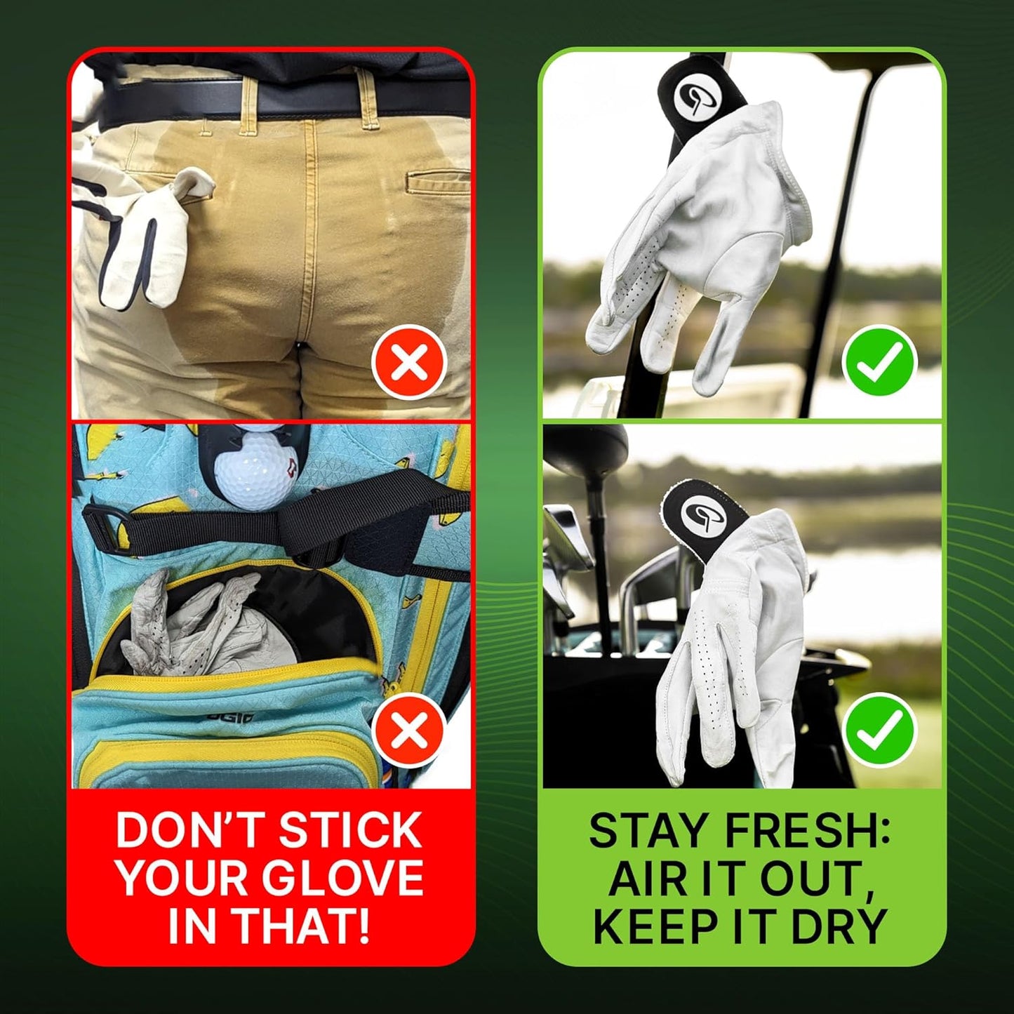 Golf Glove – Voted #1 for Comfort at The Professional Golf Merchandise Show in Orlando – Premium Cabretta Leather, Magnet-Driven Airflow to Stay Dry Between Shots