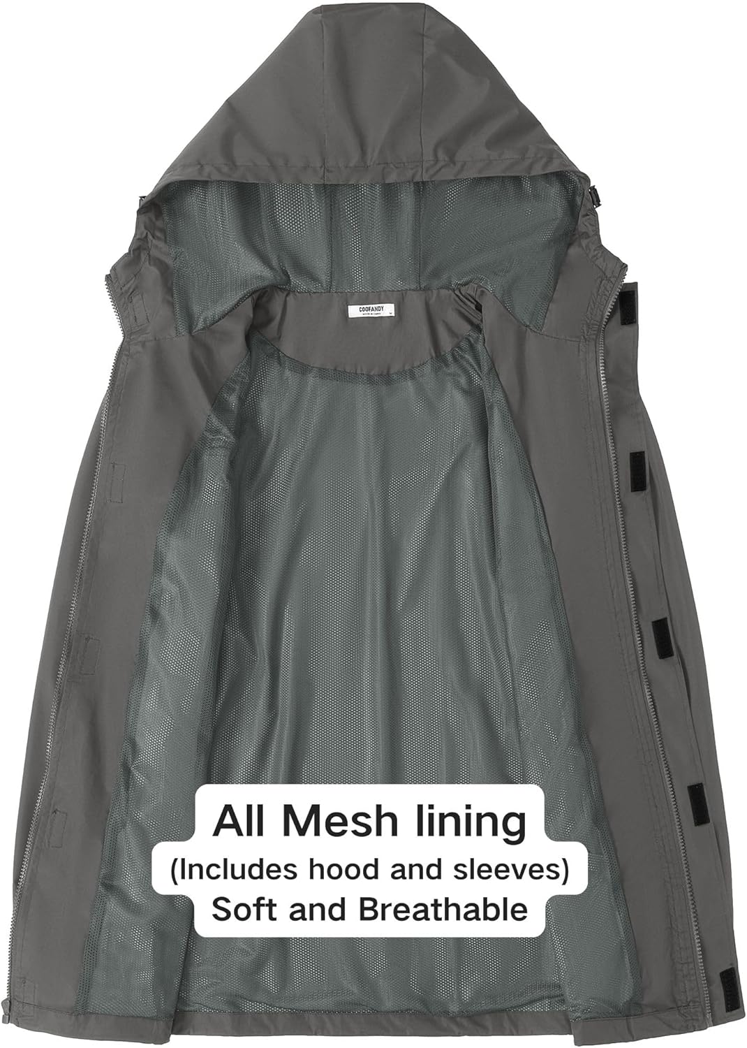 COOFANDY Men's Rain Jacket Waterproof With Hood Lightweight Packable Shell Raincoat Windbreaker For Cycling Golf Travel