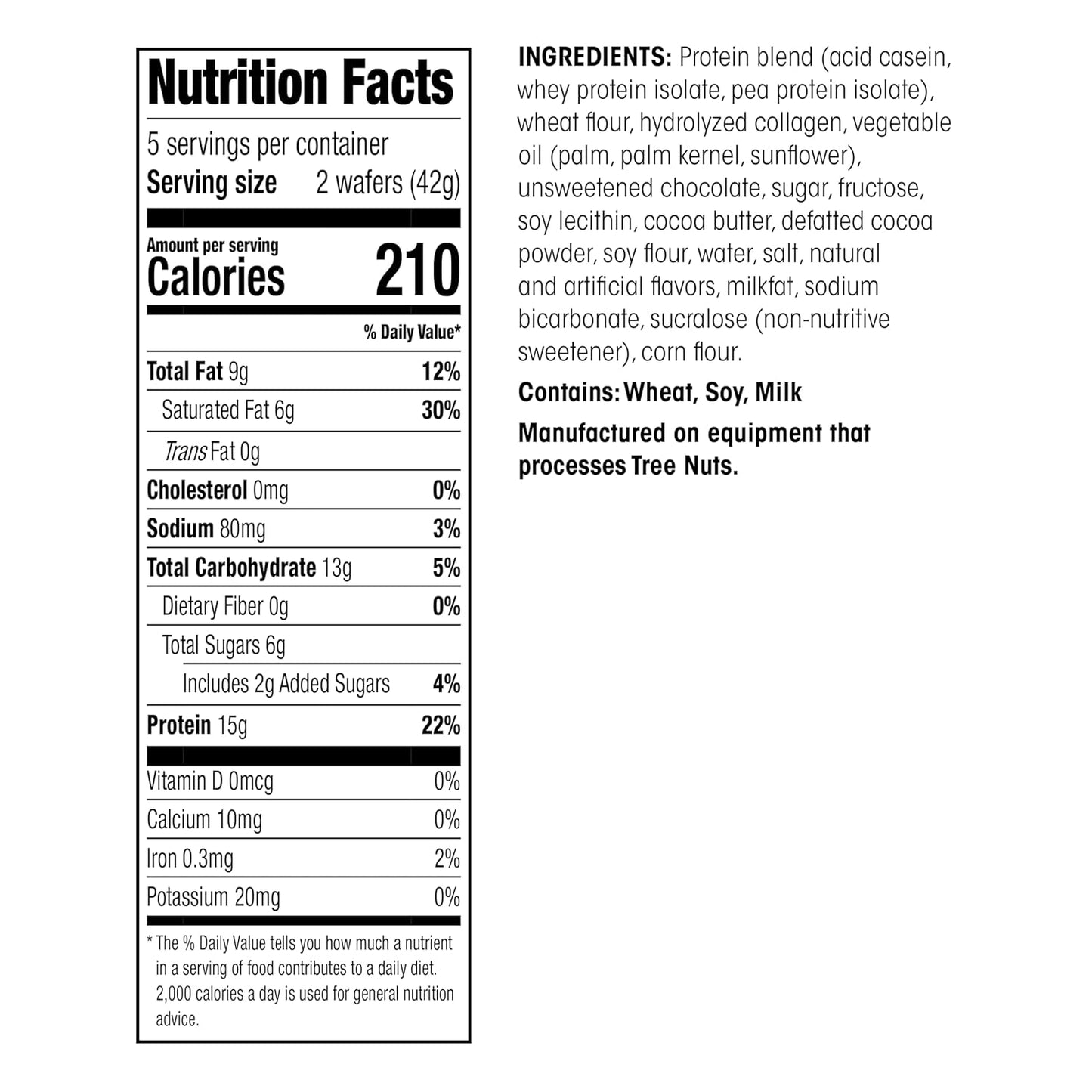 WonderSlim Protein Wafer Snack Bar, Chocolate, 210 Calories, 15g Protein, 0mg Cholesterol (5ct)