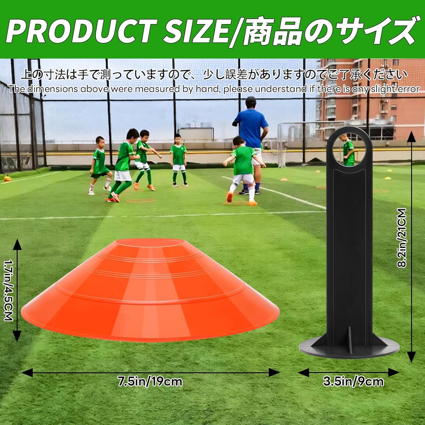 BiAnYC 25/50/100 Pcs Pro Disc Cones - Training Cones Agility Soccer Cones with Carry Bag for Training, Soccer, Football, Basketball,Kids and Other Sports and Games(5 Colors)