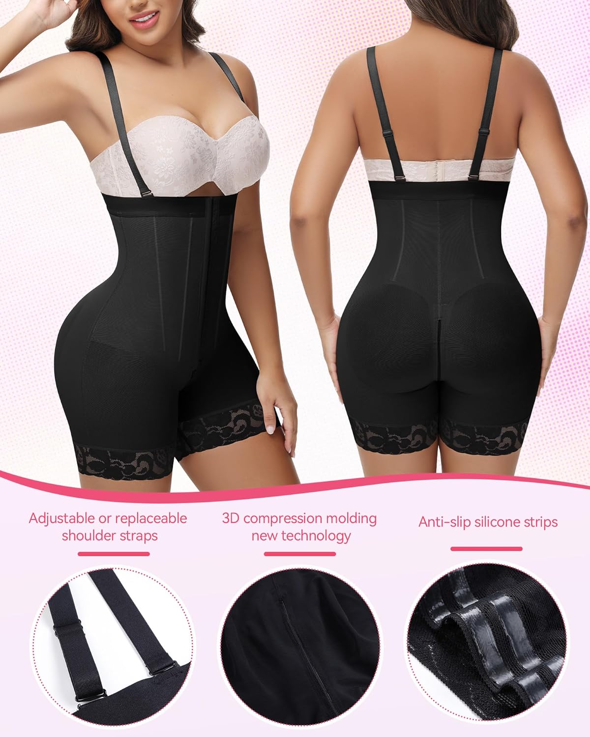 SHAPSHE Faja Colombianas Moldeadoras Body Shaper Strapless Shapewear Stage High Compression Garment Butt Lifter Tummy Control