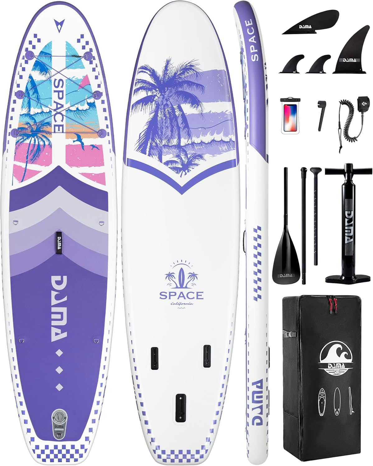 DAMA 11'*34"*6" Inflatable Paddle Board, Paddle Boards for Adults,Sup,Lightweight and Durable, Easy to Inflate, Versatile in Style, Fully Functional, Equipped w/High Grade Accessories.