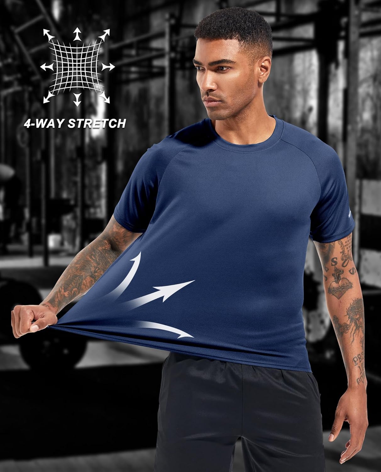 Boyzn 1, 3, 5 or 7 Pack Men's Workout Running Shirts, Dry Fit Moisture Wicking T-Shirt, Gym Athletic Short Sleeve Tee Shirts