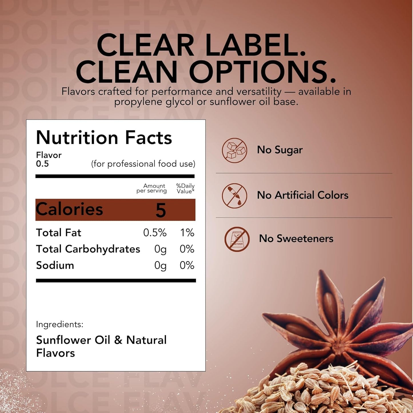 Dolce Flav Natural Anise Extract – 8 Ounce Oil-Soluble Kosher, Sugar-Free, Concentrated Licorice Anise Flavoring for Baking, Cookies & Liqueurs, Includes Measured Dropper