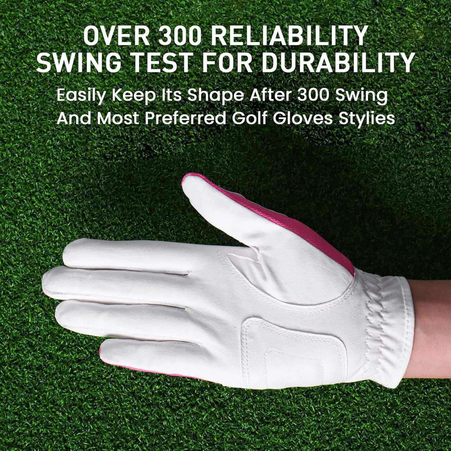 Golf Gloves Women Left Right Handed Golfer Rain Grip Hot Wet All Weather Value 2 Pack, Left Hand Right Pink Womens Golf Glove Breathable Flexible Mesh for Ladies