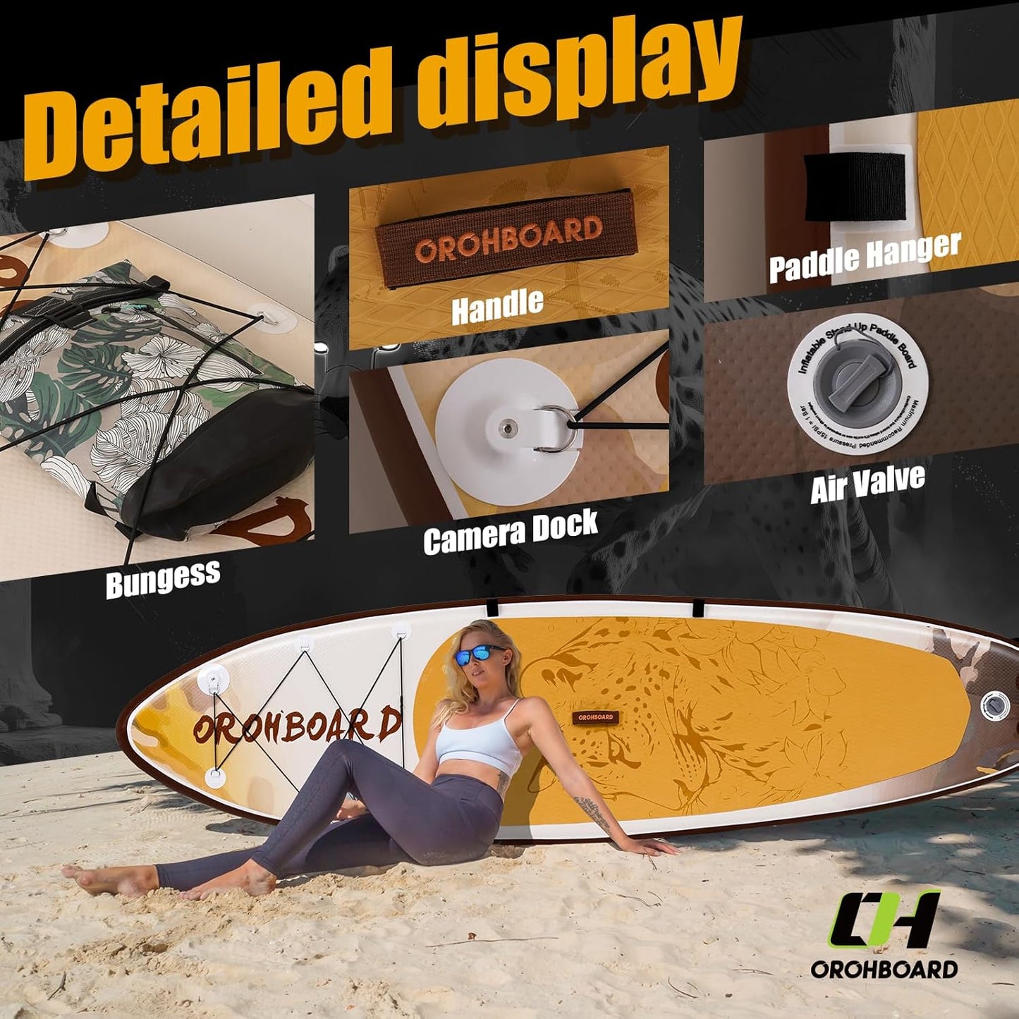 10’6/11’6 Inflatable Stand Up Paddle Board with Premium Paddleboards Accessories, Wide Stable Designed SUP Paddleboard for Adults & Youth.