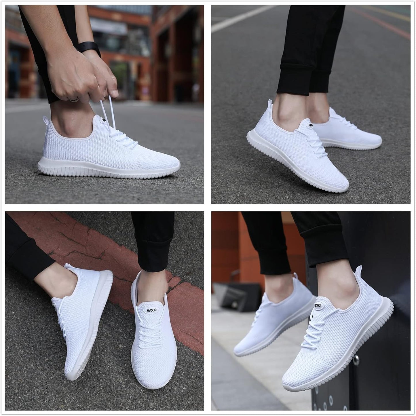 WXQ Men's Running Shoes Comfortable Lightweight Breathable Walking Shoes Mesh Workout Casual Sports Shoes