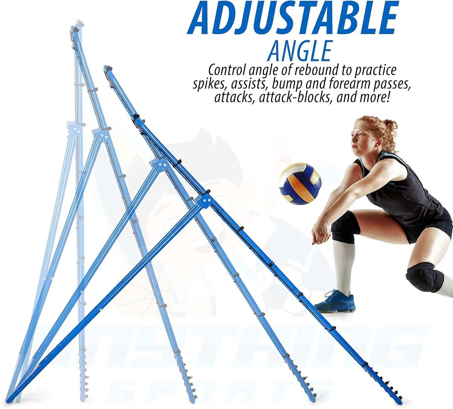 The Original Fully Adjustable 7x4 Feet Volleyball Rebounder Net from Anything Sports - Practice Sets, Spikes and Digs at Any Angle from Home- 12 Month No Questions Asked Warranty