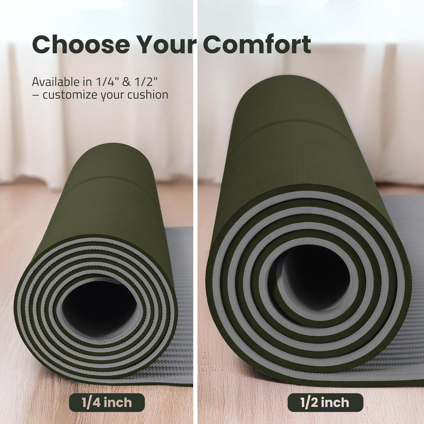 Extra Wide Yoga Mat for Men Women (72"L x 36"W) Non Slip Fitness & Exercise Mat with Alignment Marks for Yoga, Pilates, Floor Workouts