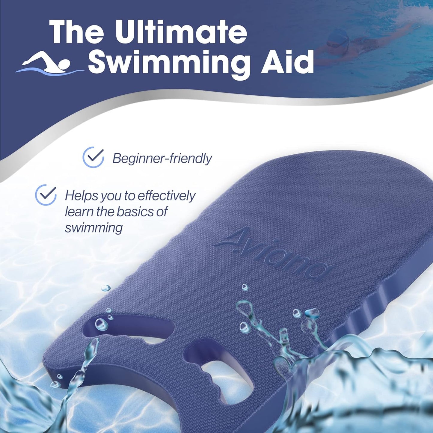 Kickboard Adult & Youth Swim Buoy Aid Leg Kick Exercise Training Float for Swimming Pool or Open Water Foam Equipment | High Buoyancy | Non-Slip | EVA Material & BPA Free