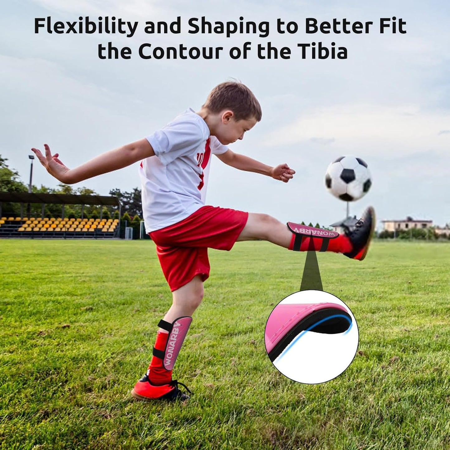 Shin Guards Soccer Youth Kids - Shin Guard for Boys Girls Teenagers Toddler 2-18 Years Old - Football Shin Pads Protection Equipment with Adjustable Straps