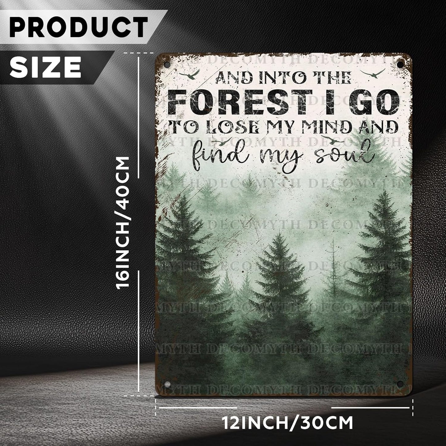 Vintage Sign And Into The Forest I Go to Lose My Mind and Find My Soul Hiking Girl Retro Metal Tin Sign for Home Coffee Wall Decor 12 * 16inch