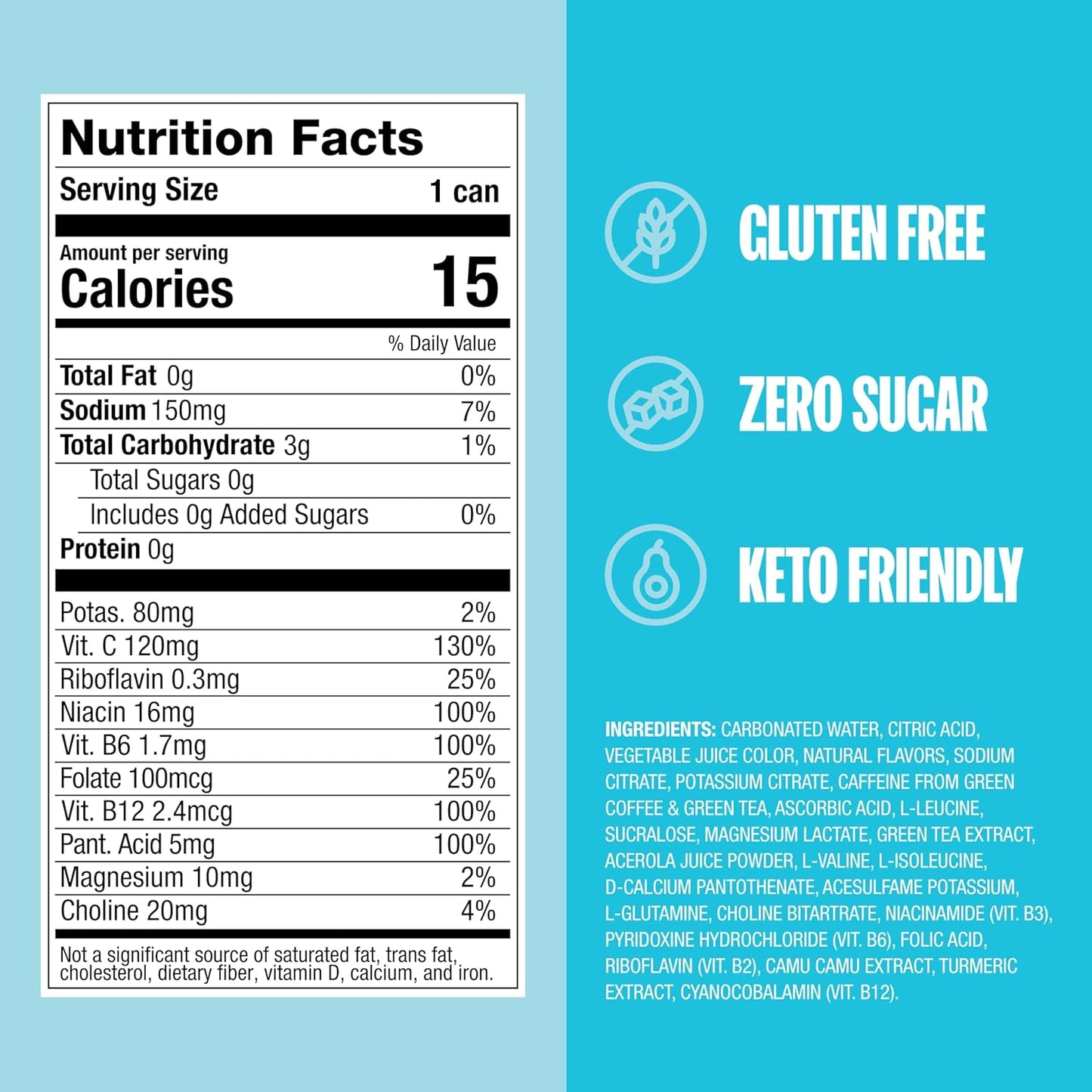 ZOA Zero Sugar Energy Drinks, Tropical Punch - Sugar Free with Electrolytes, Healthy Vitamin C, Amino Acids, Essential B-Vitamins, and Caffeine from Green Tea - 16 Fl Oz (12-Pack)