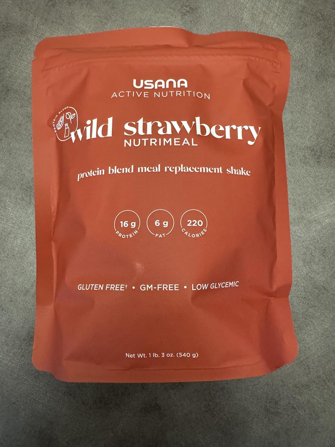 USANA Nutrimeal Meal Replacement Shake - Wild Strawberry - NON-GMO - Gluten Free - Low Glycemic - 540 Grams - 9 Servings