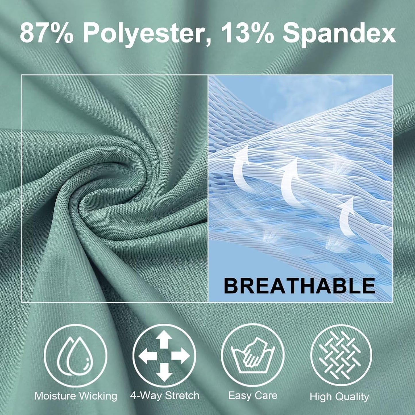 M MAELREG Collarless Golf Shirts for Men Dry Fit Moisture Wicking Performance Solid Casual Mens Henley Shirts Short Sleeve