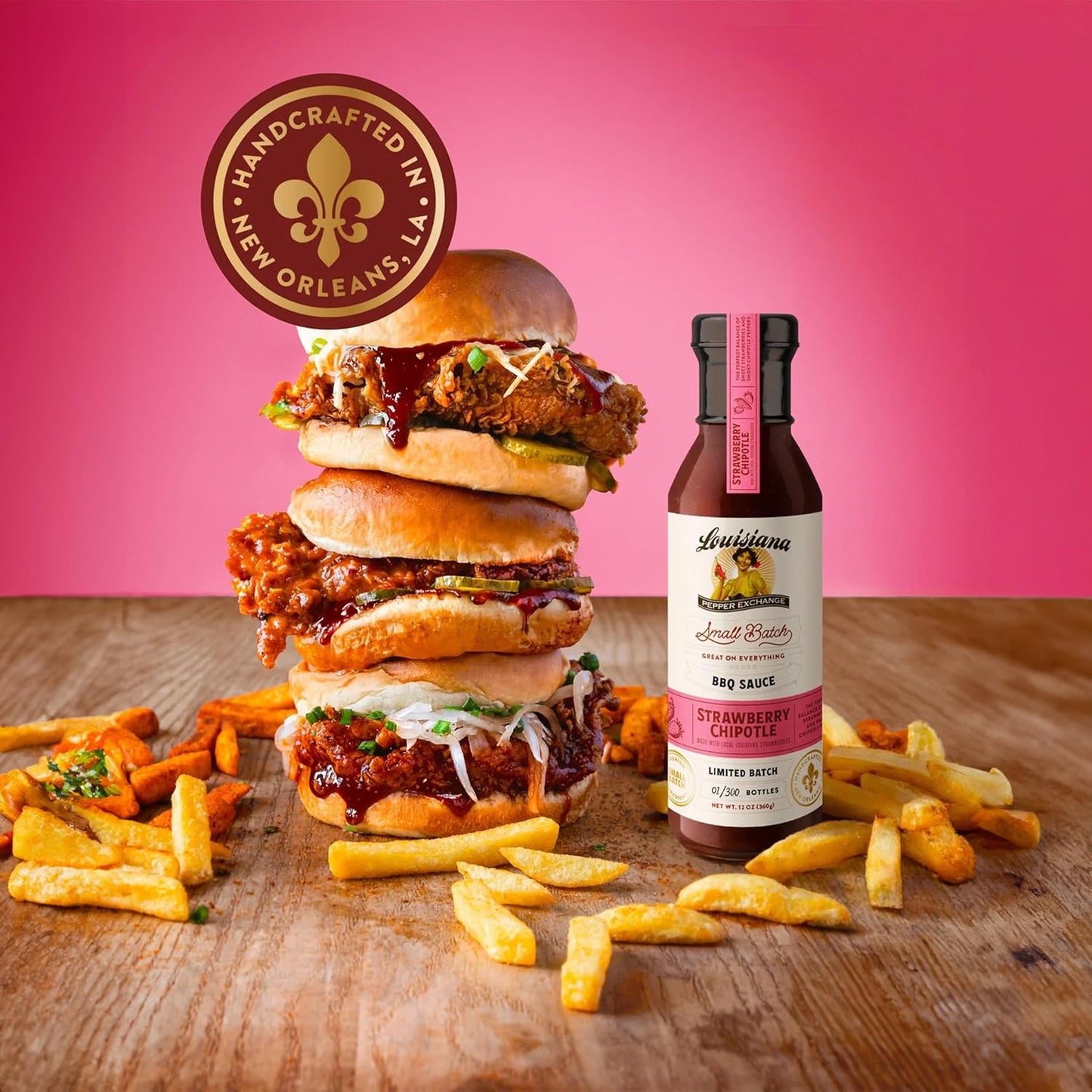 Louisiana Pepper Exchange Strawberry Chipotle BBQ Sauce, Gluten-Free, 12 Fl Oz, 2-Pack